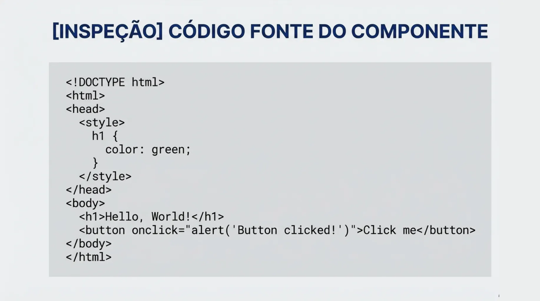 Inspeção do Código-Fonte do Componente