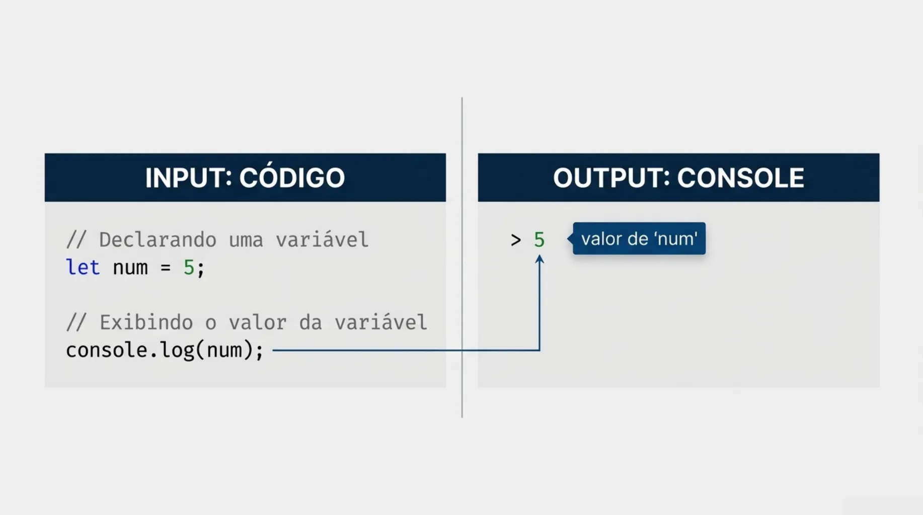 Exibindo o valor da variável num que contém o número 5