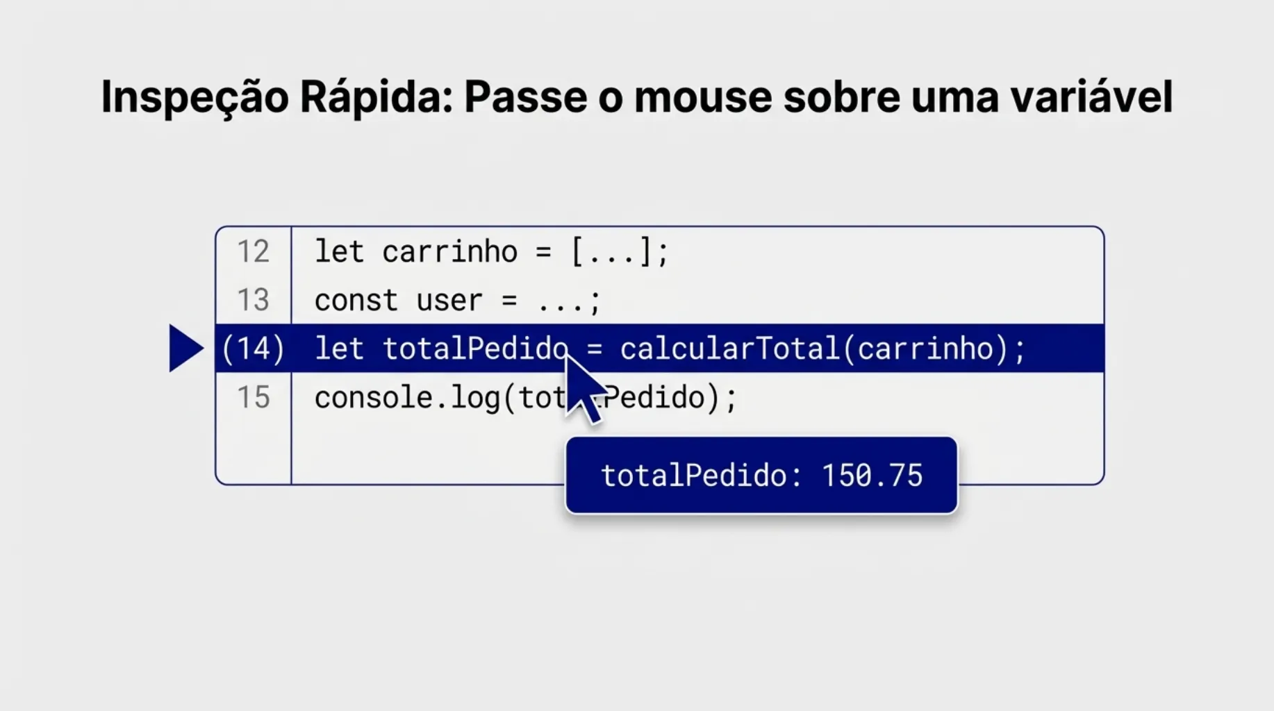 Inspecionando variáveis com hover